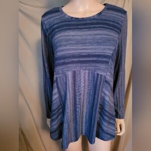 Large Womens Longsleeve Pullover Top.by Christopher Banks (shades of blue)